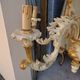 Lustre baroque Italien en bois et stuc doré 109 cm
