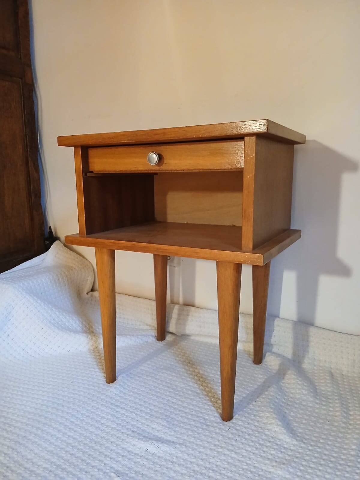 1960s oak bedside table