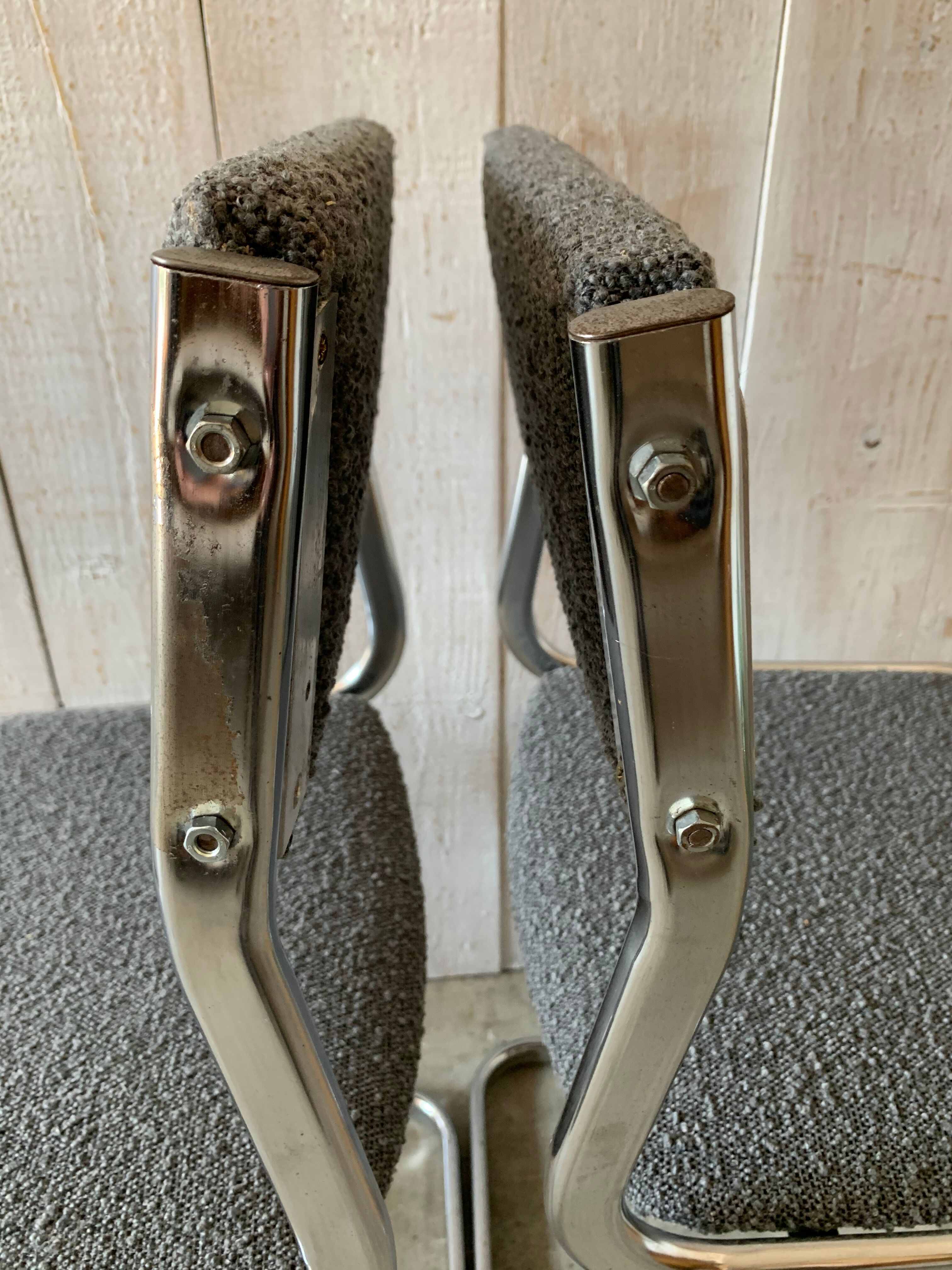 Series of 4 chrome chairs