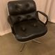 Black leather armchair by Charles Pollock for Knoll International