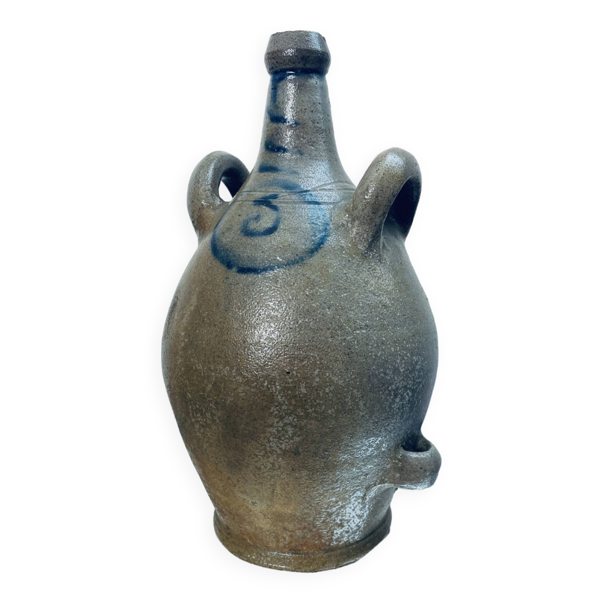 Grey stoneware jug of the botijo type, Spanish gargoulette