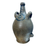 Grey stoneware jug of the botijo type, Spanish gargoulette