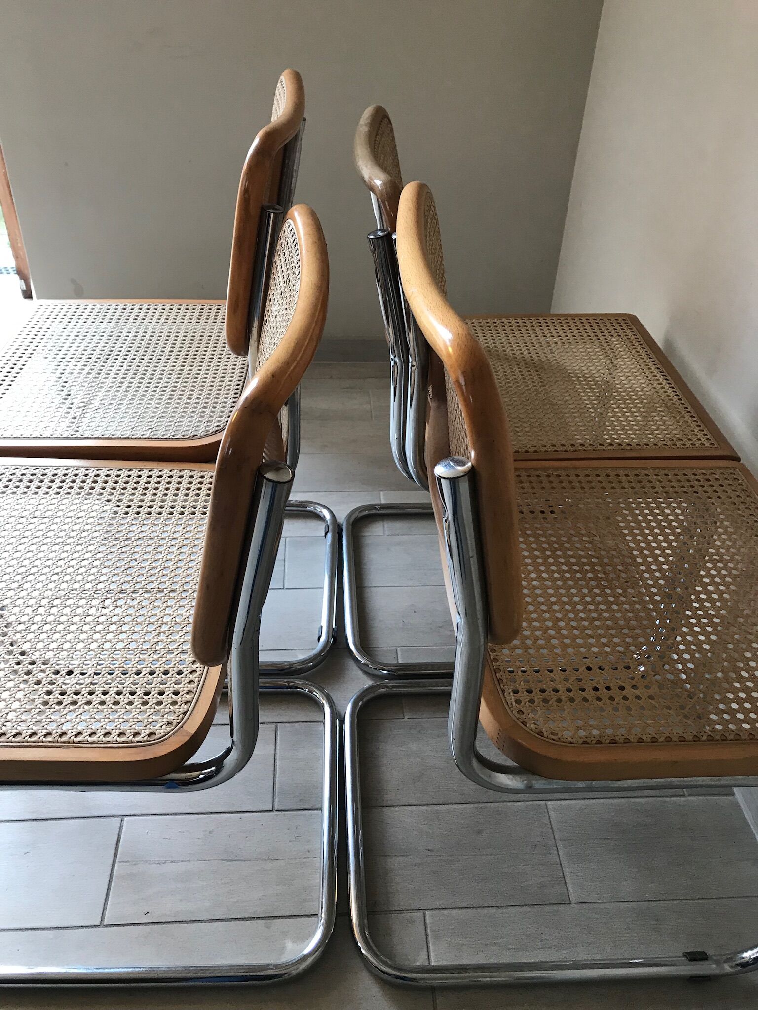 4 chairs Cesca b32 by Marcel Breuer