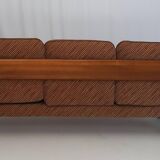 Brown Velvet 3-Seater Sofa by Mobil Girgi, 1970s
