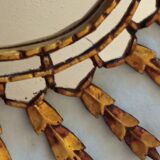 Sun mirror in gilded wood, 60x52 cm