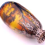 Vase Art Déco en verre peint et émaillé, signé Clio, circa 1920