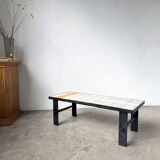 Ceramic Coffee Table Jean Jaffreux 1950s - Metal & Vintage Orange