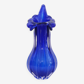 Blown glass vase by egermann, czech republic 1970