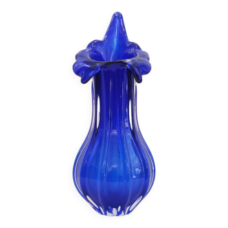 Blown glass vase by egermann, czech republic 1970