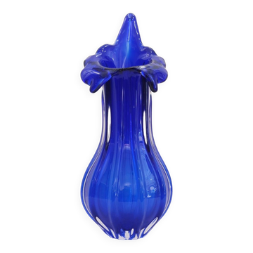 Blown glass vase by egermann, czech republic 1970