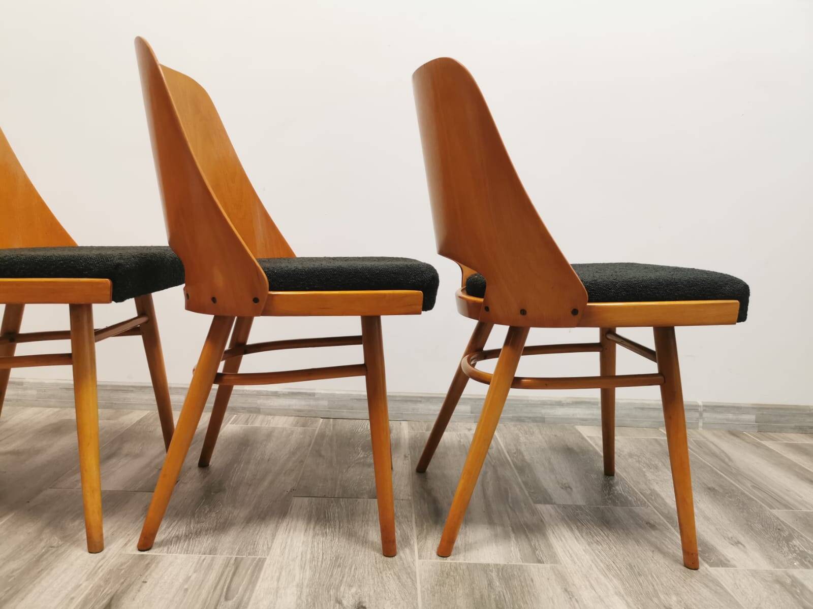 Dining chairs by radomir hoffman for ton, 1950s, set of 4