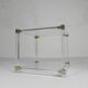 Hollywood Regency coffee table plexiglass, glass, brass, 1970s