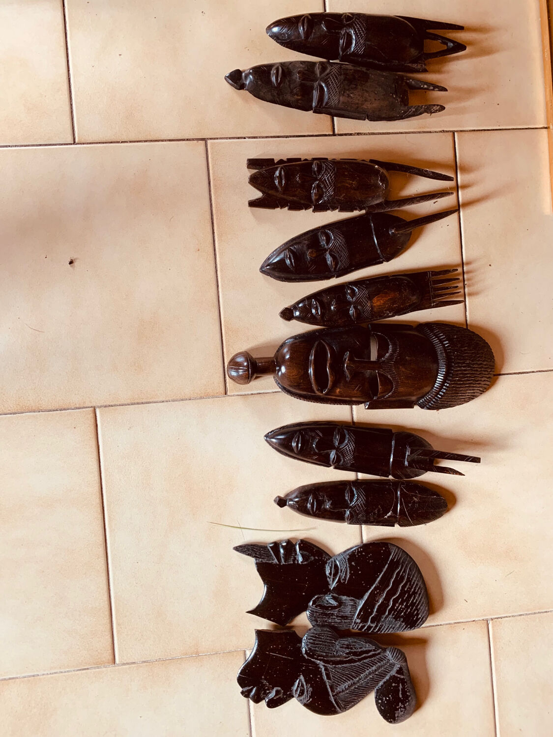 Set of 10 African masks