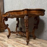 Fiddle-shaped mahogany pedestal table, Napoleon III period, circa 1850