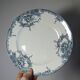 6 antique Boch Frères Keramis plates, Dauphin model, blue decoration, 19th-20th century.