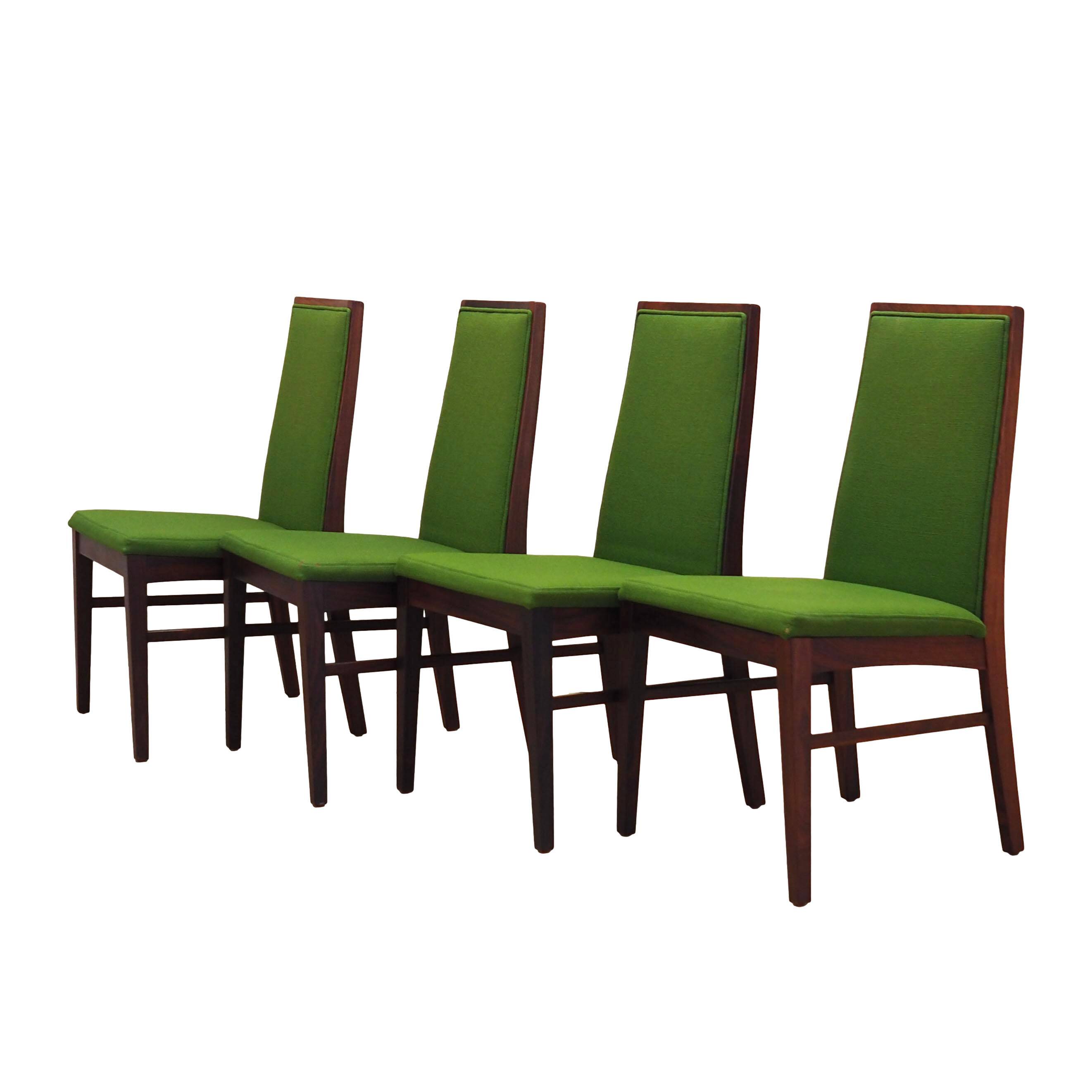 Ensemble de quatre chaises en palissandre, design danois, années 1970, éditeur : Dyrlund
