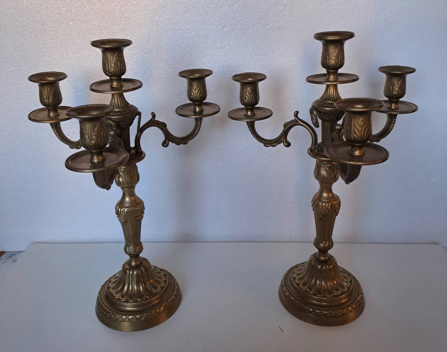 Pair of bronze candlesticks