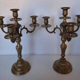 Pair of bronze candlesticks