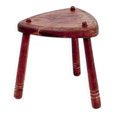 Tabouret tripode rustique avec siège triangulaire, années 1960