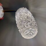Applique tulipe vintage en verre pointe de diamant