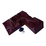 Terrazza Landscapes in Burgundy Leather by Ubald Klug for de Sede, 1970s, Set of 4