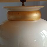 large beige and gold Raku ceramic living room lamp by Robert Kostka
