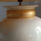 large beige and gold Raku ceramic living room lamp by Robert Kostka
