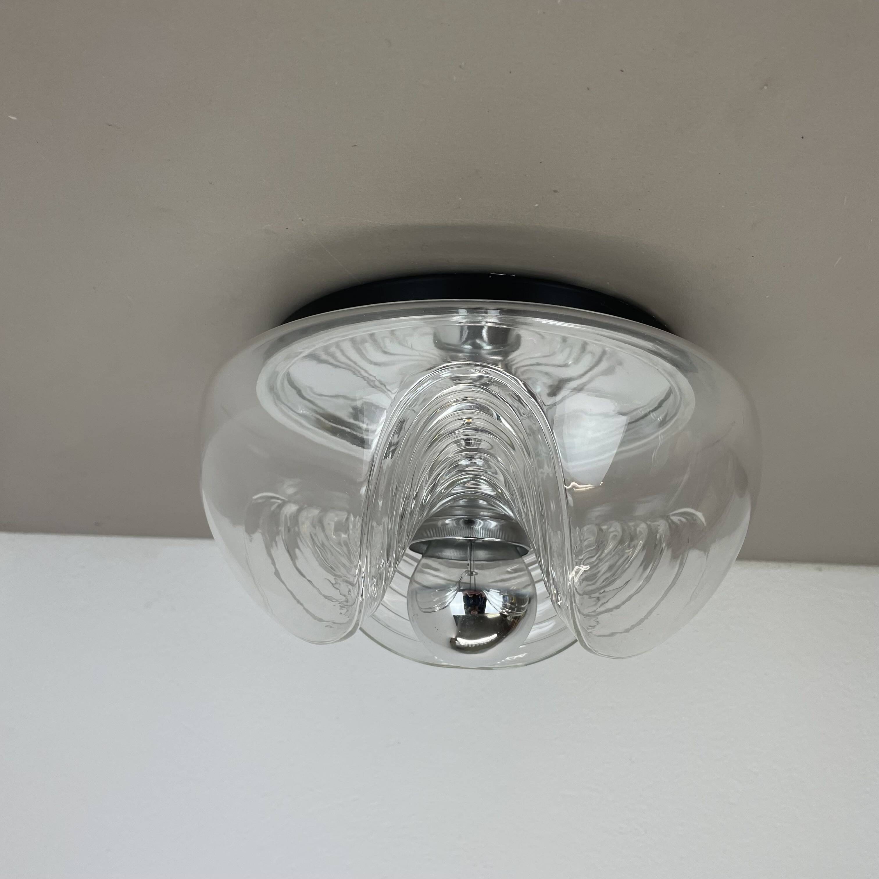 27cm "Wave" ceiling Wall Light by Koch and Lowy, Peill & Putzler, Germany