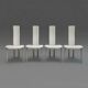 Set of 4 Cattelan Italia white leather chairs from the 1980s, vintage Italian design
