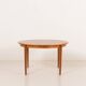 Danish round teak expandable table with 2 leaves, 1960s