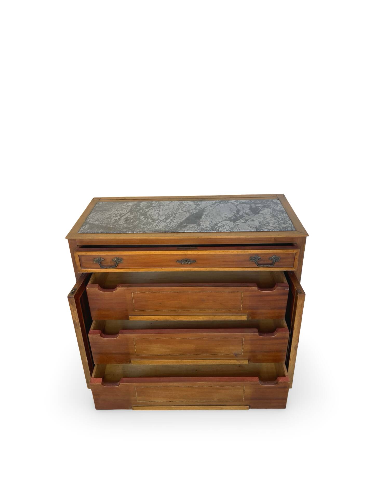 Commode de style Art Déco en bois de cerisier et noyer.
