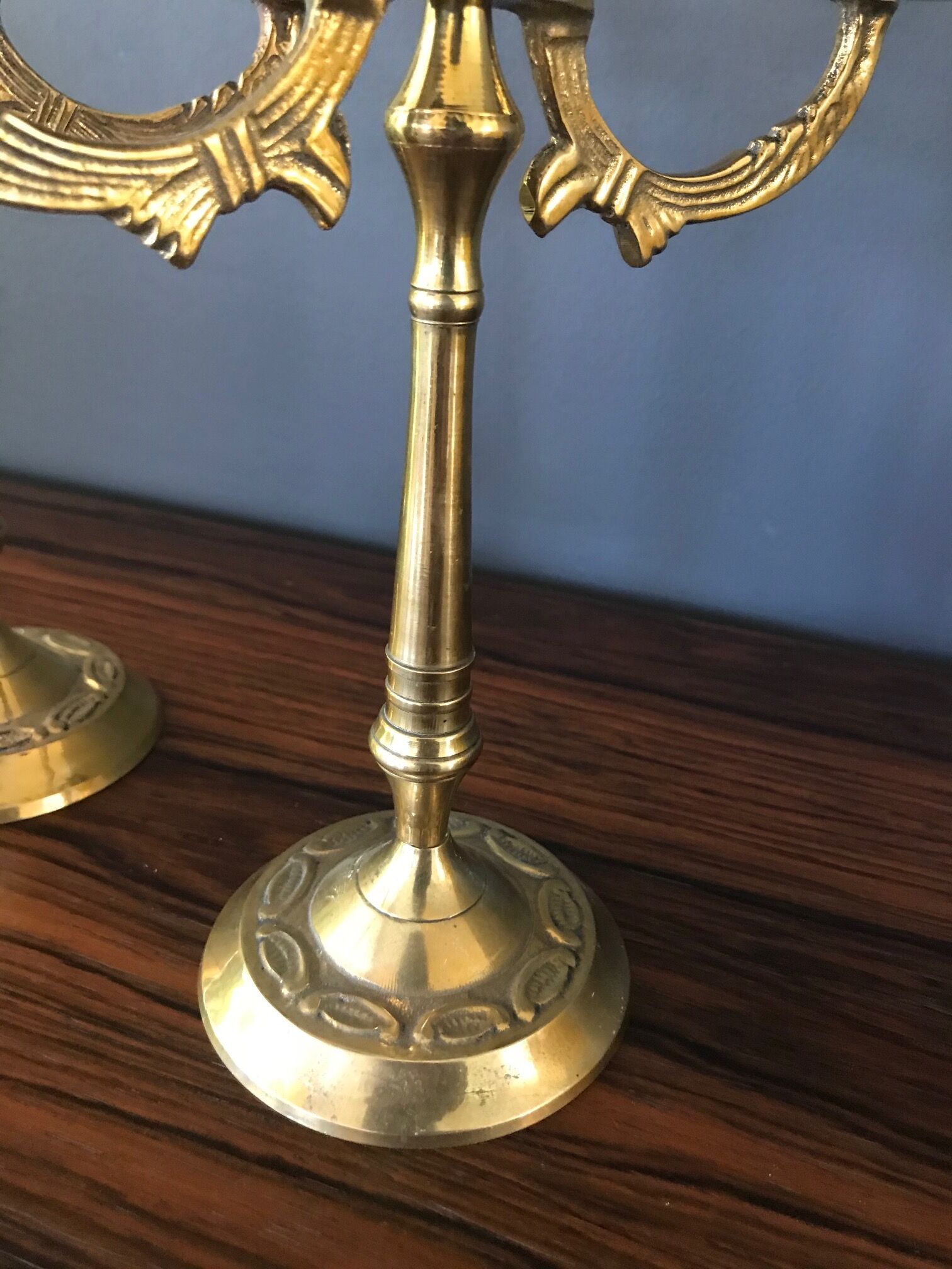 Pair of brass candlesticks