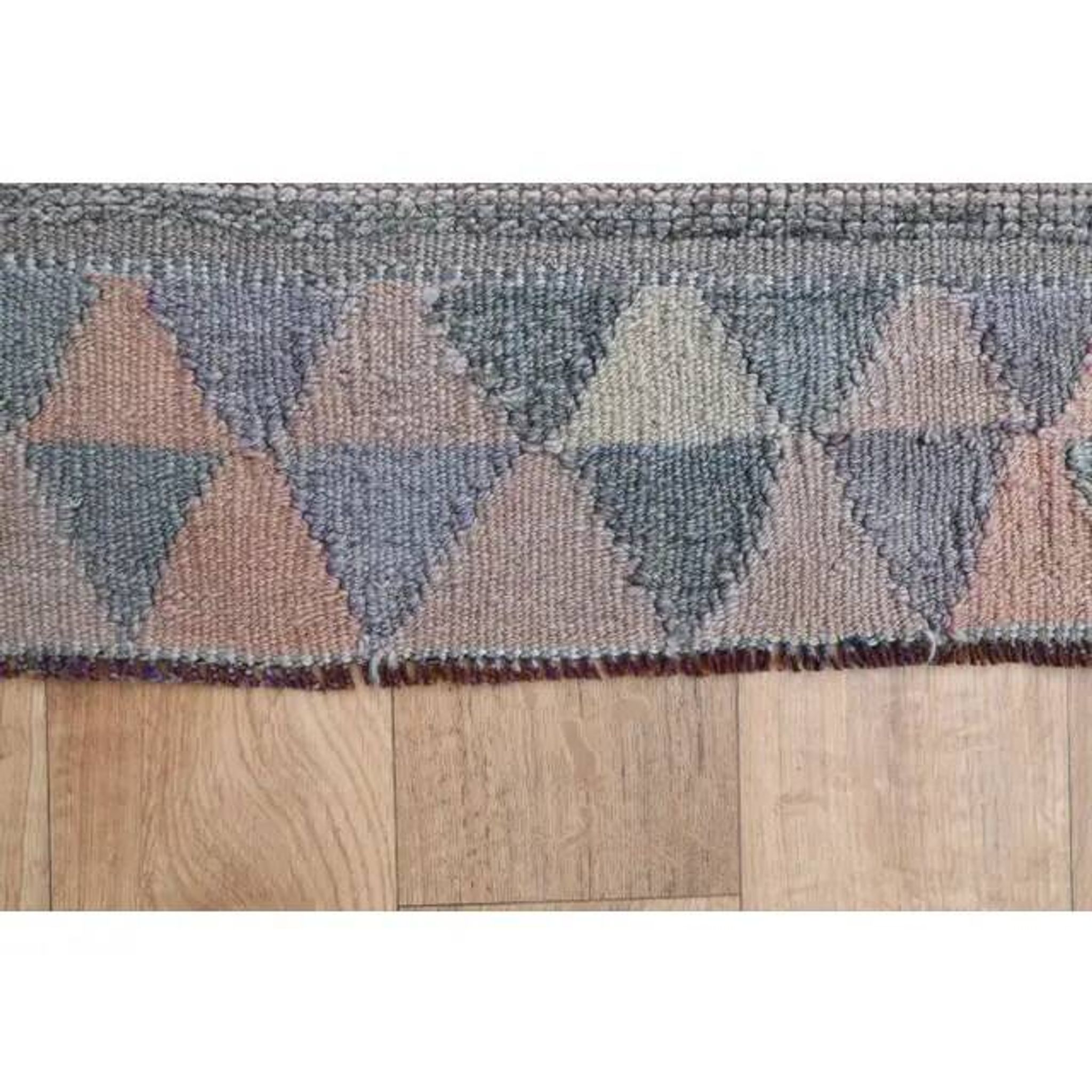 1970s Turkish Oushak Handmade Wool Cotton Pink Area Rug 90x377