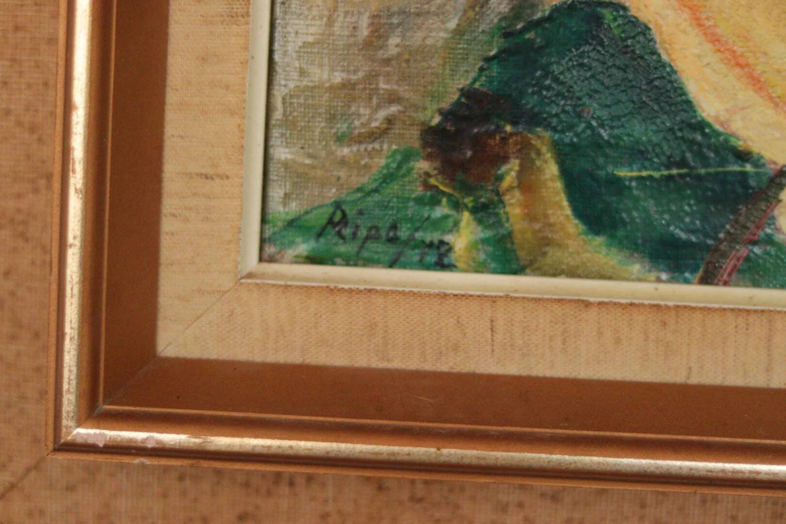 Original Mid Century Swedish Oil on Canvas – “Roses” by Hans Ripa