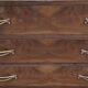 Chest of drawers from the 40s/50s in golden blond walnut 3 drawers feet compass