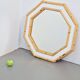 Vintage Octagonal Wall Mirror in Bamboo, Italy, 1960s