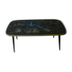 Table basse décor oiseaux bleus, années 60-70