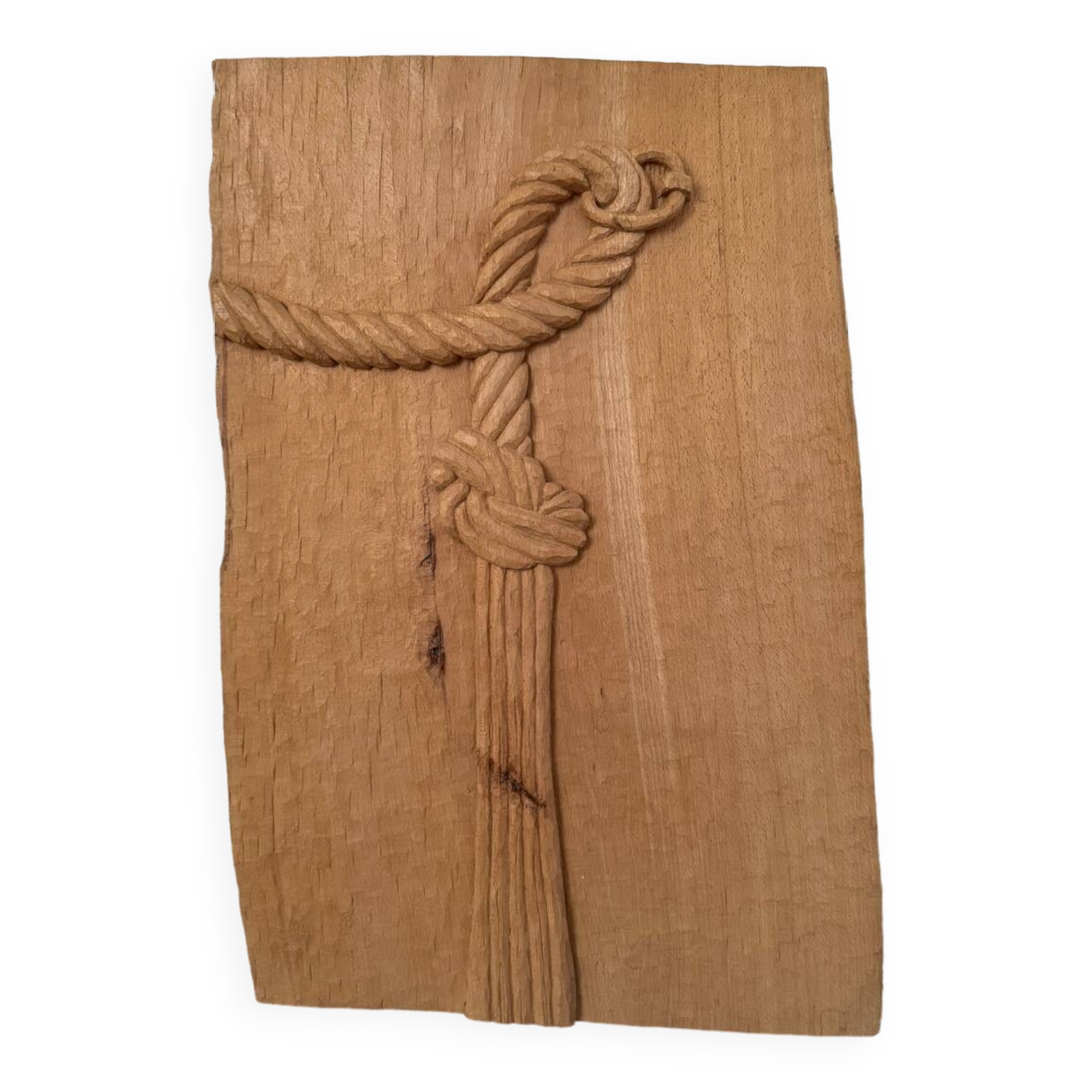 Sculpture bas relief noeud bois