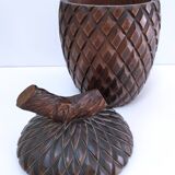 Solid vintage pine cone wood box