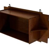 Art Deco wooden wall shelve rack in oak minimalist design