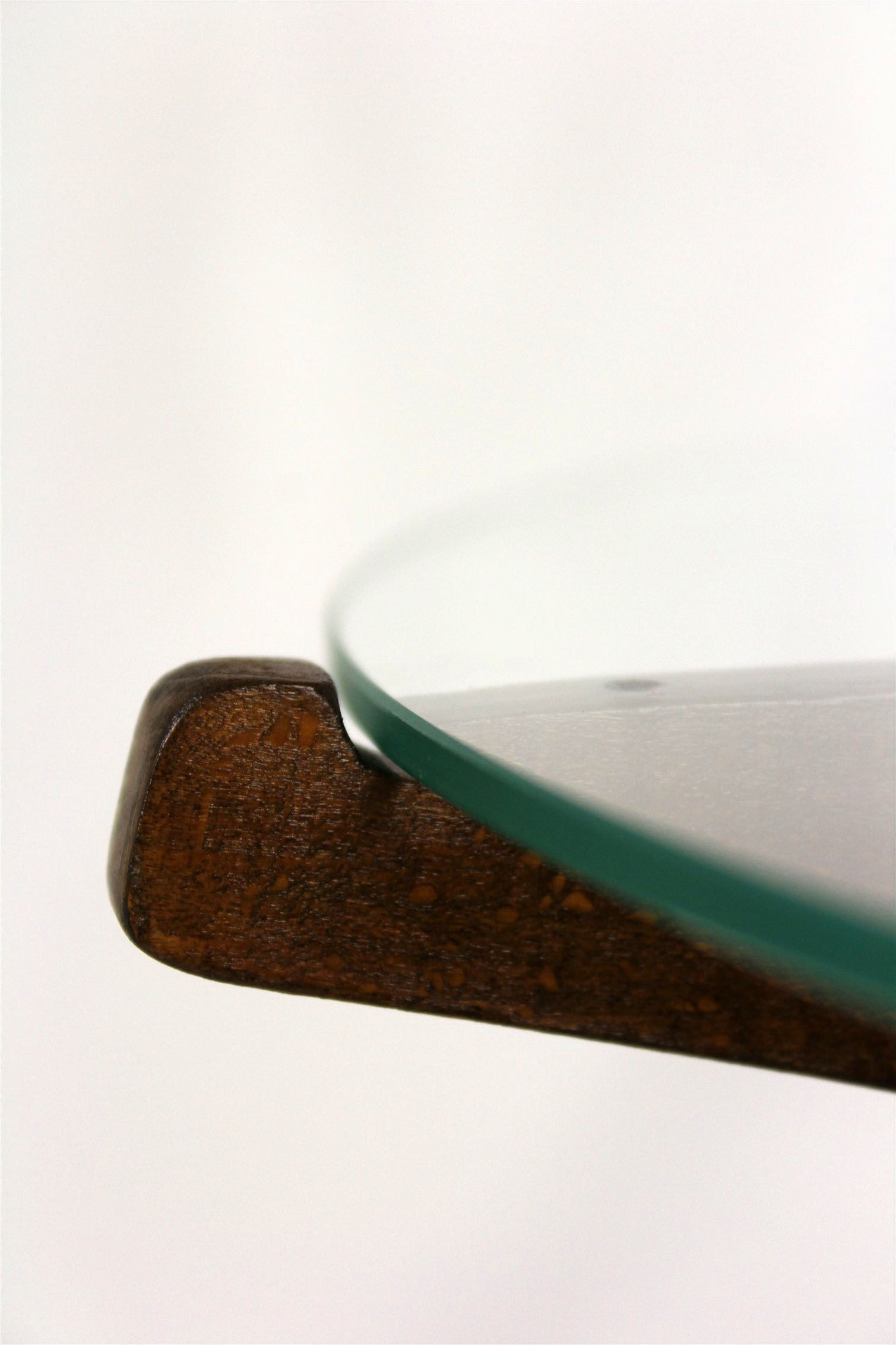 Round czech glass top coffee table from Jitona 1960s