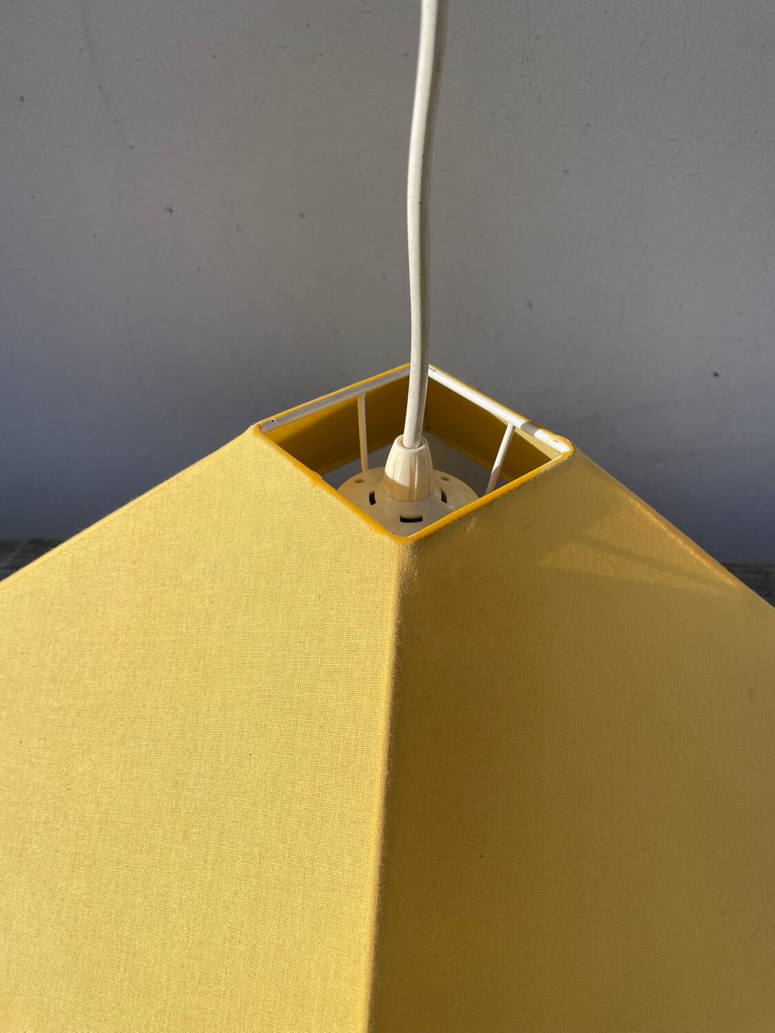Yellow fabric pendant light 1990