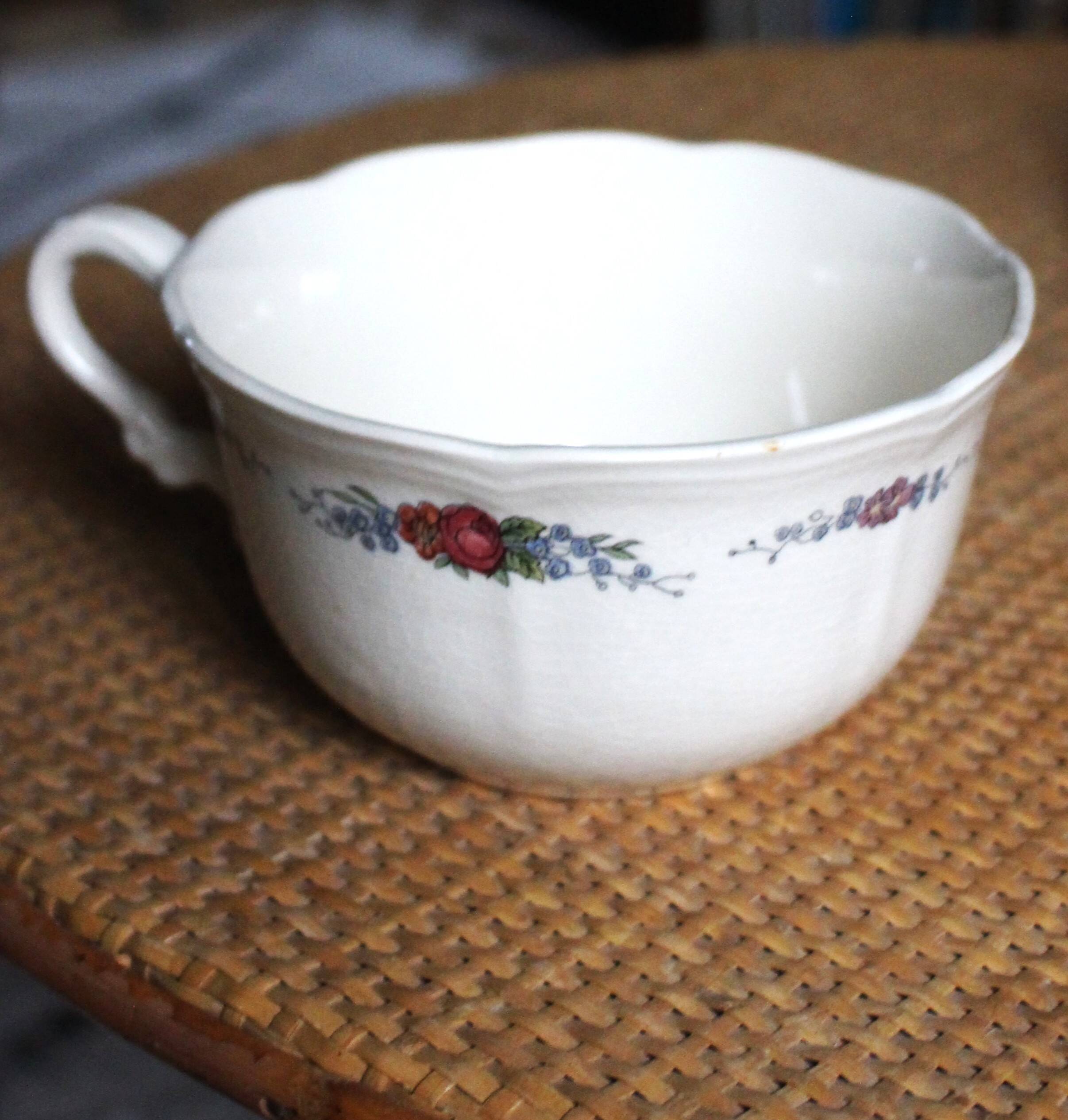 Tasse Faïence Sarreguemines Fleurs Alsace