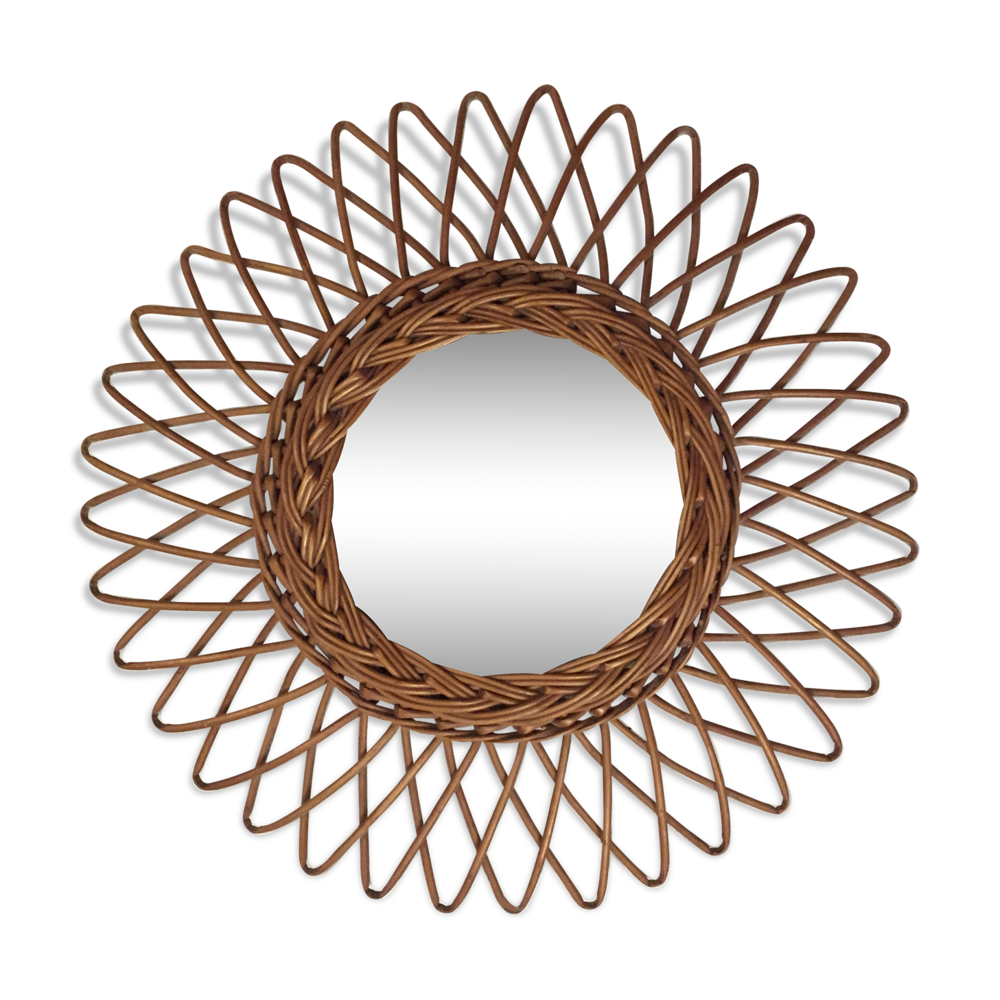 Sun rattan mirror  35x35cm