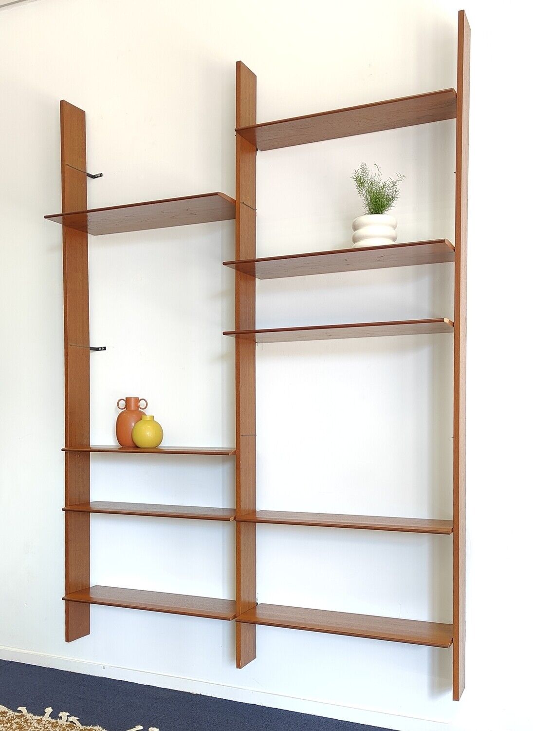 Mid-century vintage library wall shelf