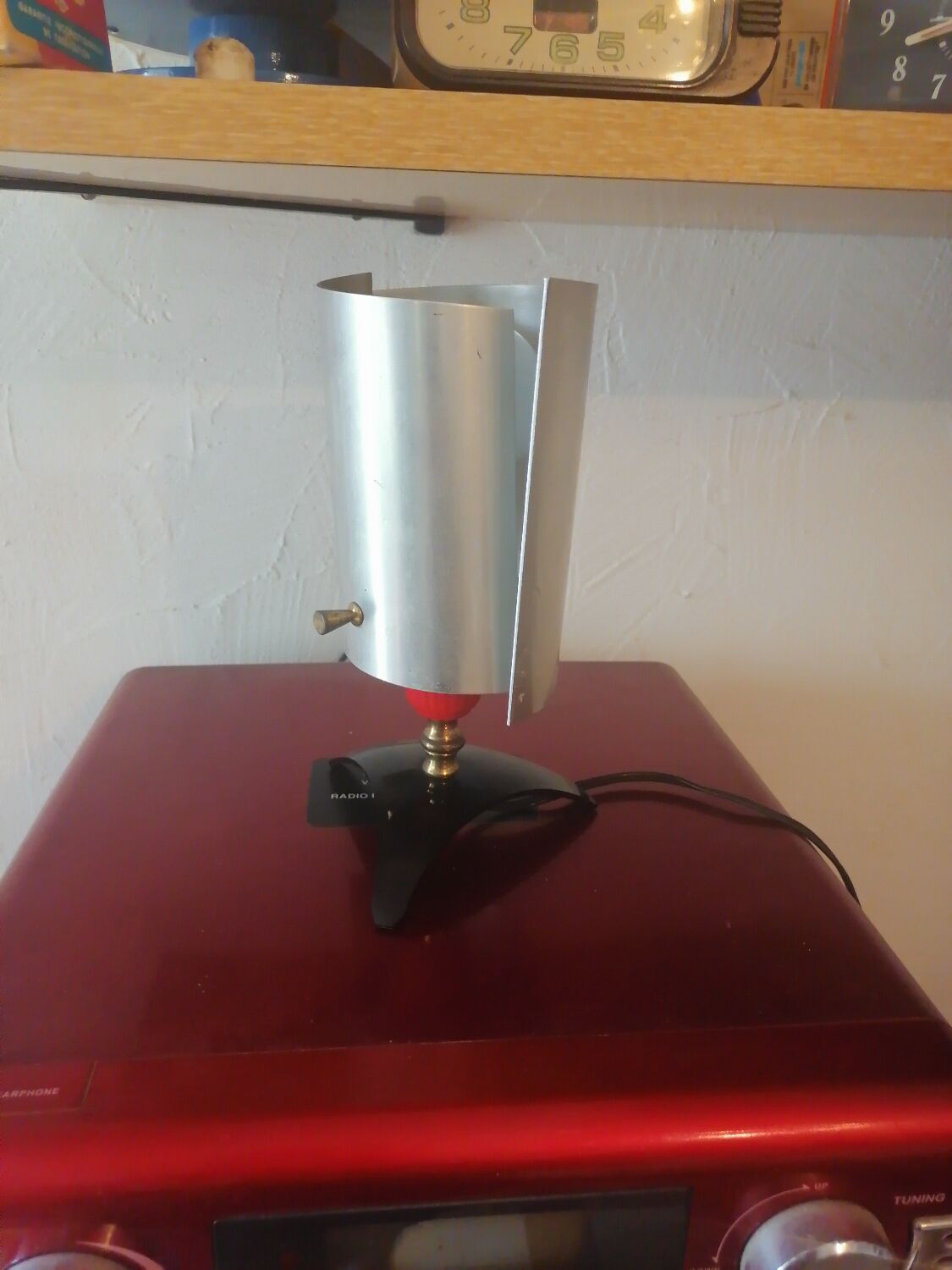 Bedside lamp desk guariche style rockabilly brushed steel 1960