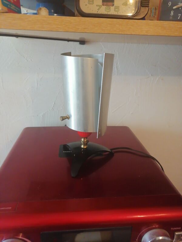 Lampe  chevet bureau style guariche rockabilly acier brosse 1960