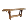 Antique workbench oak side table or washbasin table