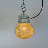 Vintage white porcelain pendant light, 1970s
