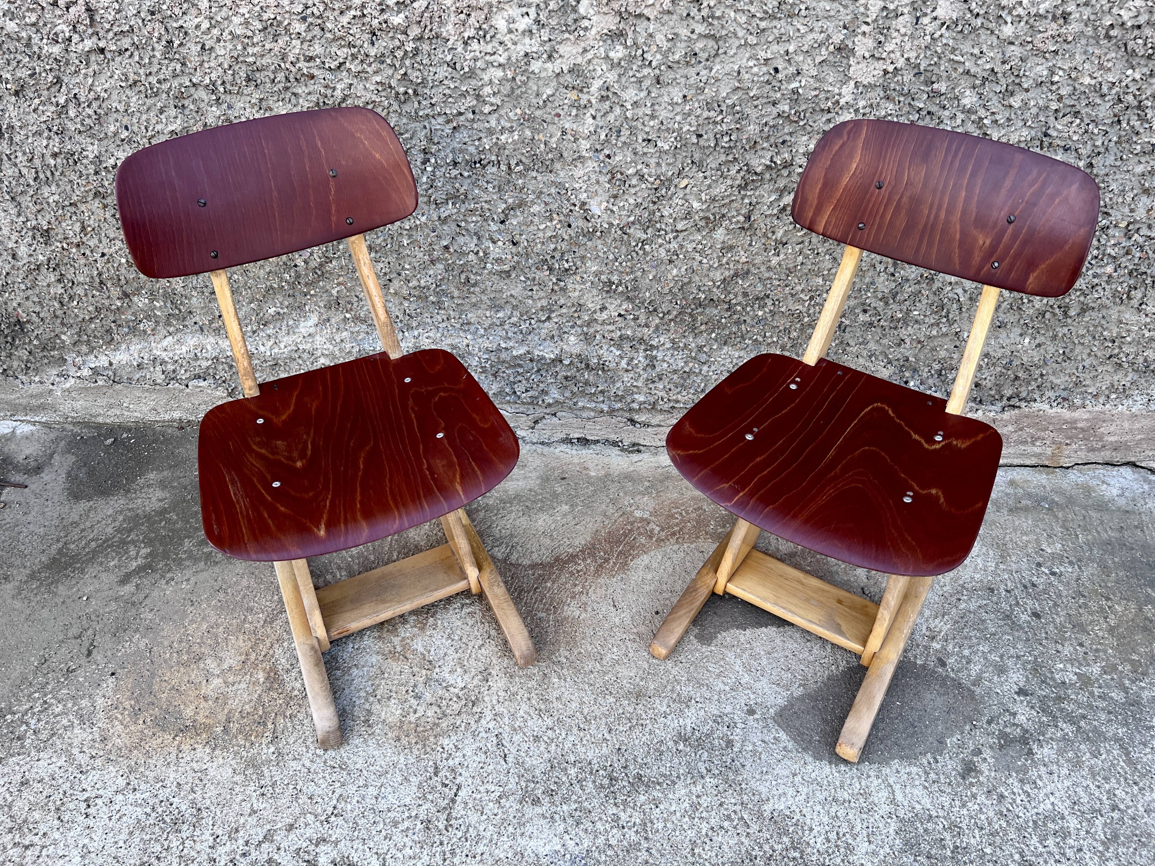 Pair of child chair Casals beech red